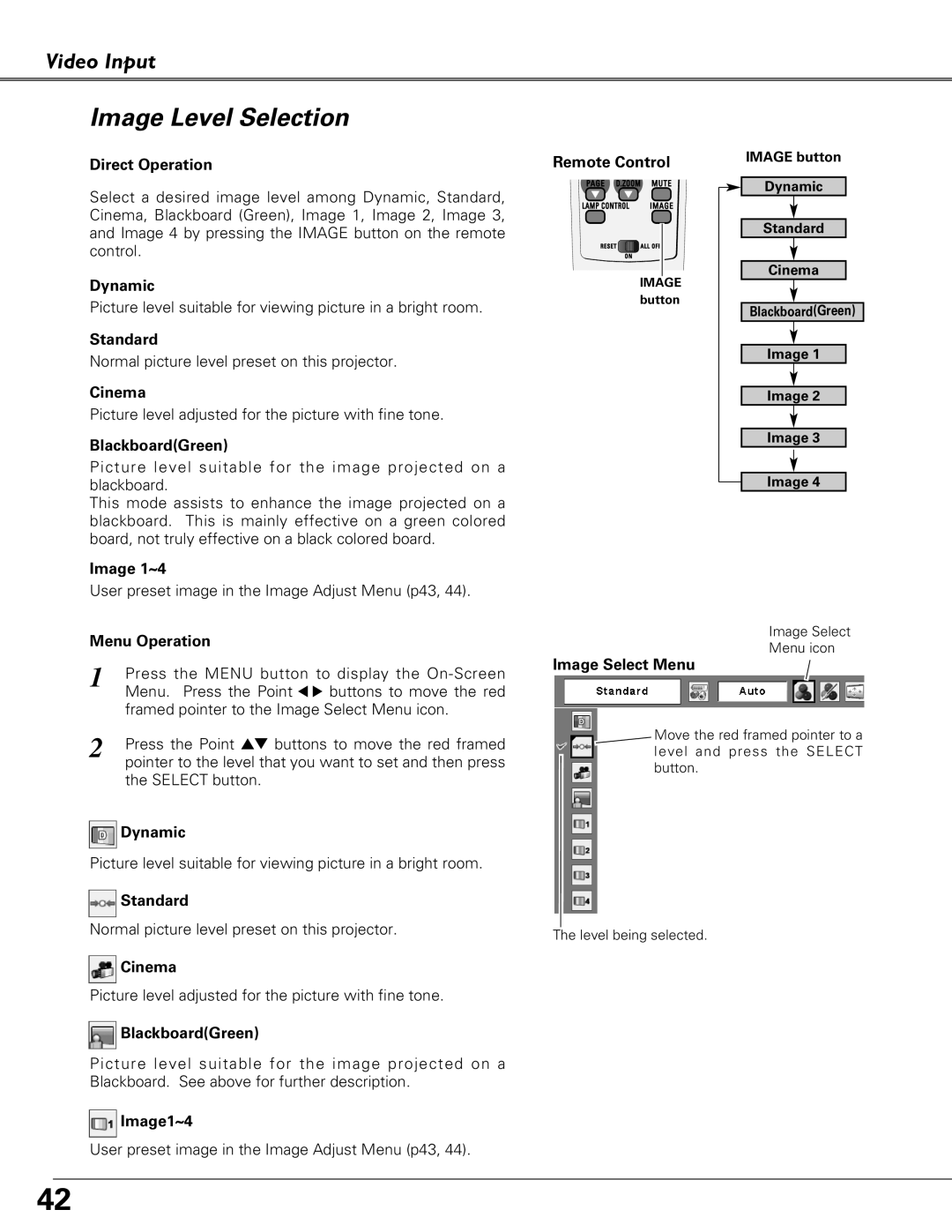 Eiki LC-XB27 owner manual Cinema, Image1~4 