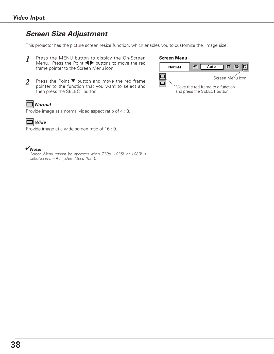 Eiki LC-XB28 owner manual Provide image at a normal video aspect ratio of 4 