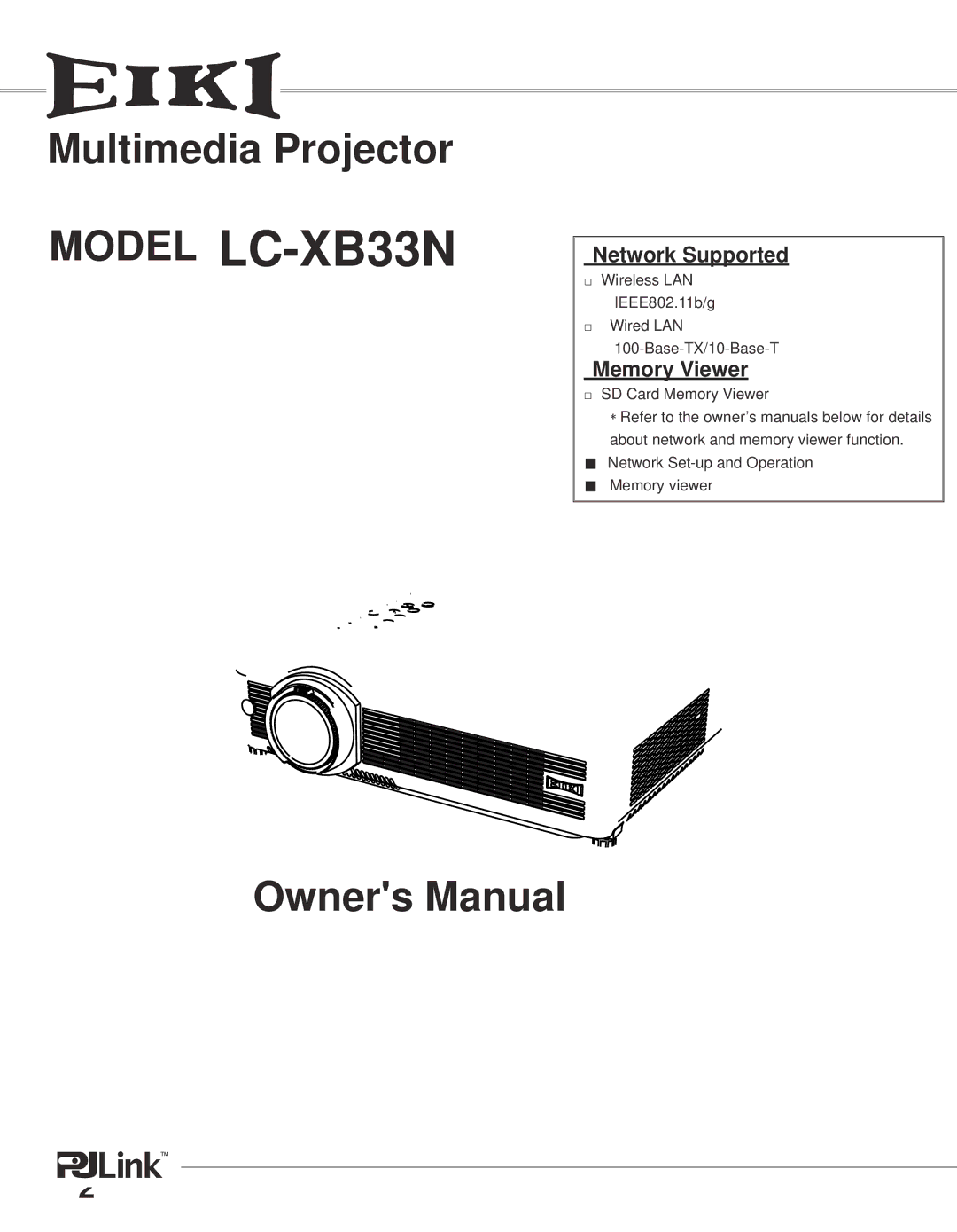 Eiki LC-XB33N owner manual 