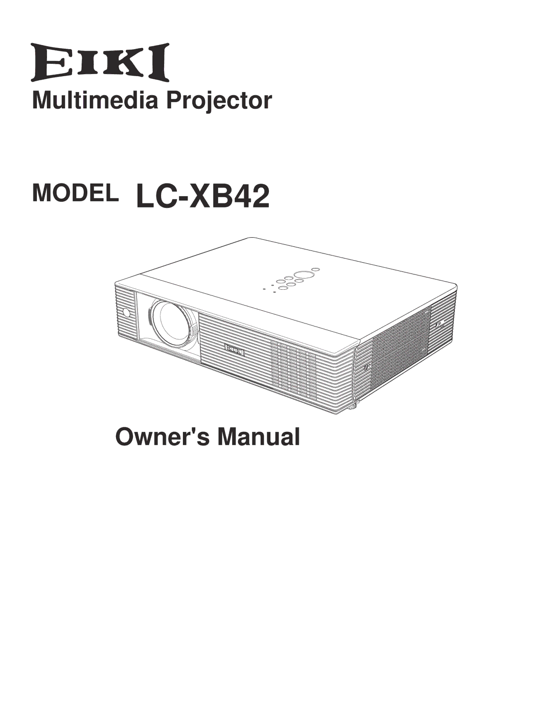 Eiki owner manual Model LC-XB42 