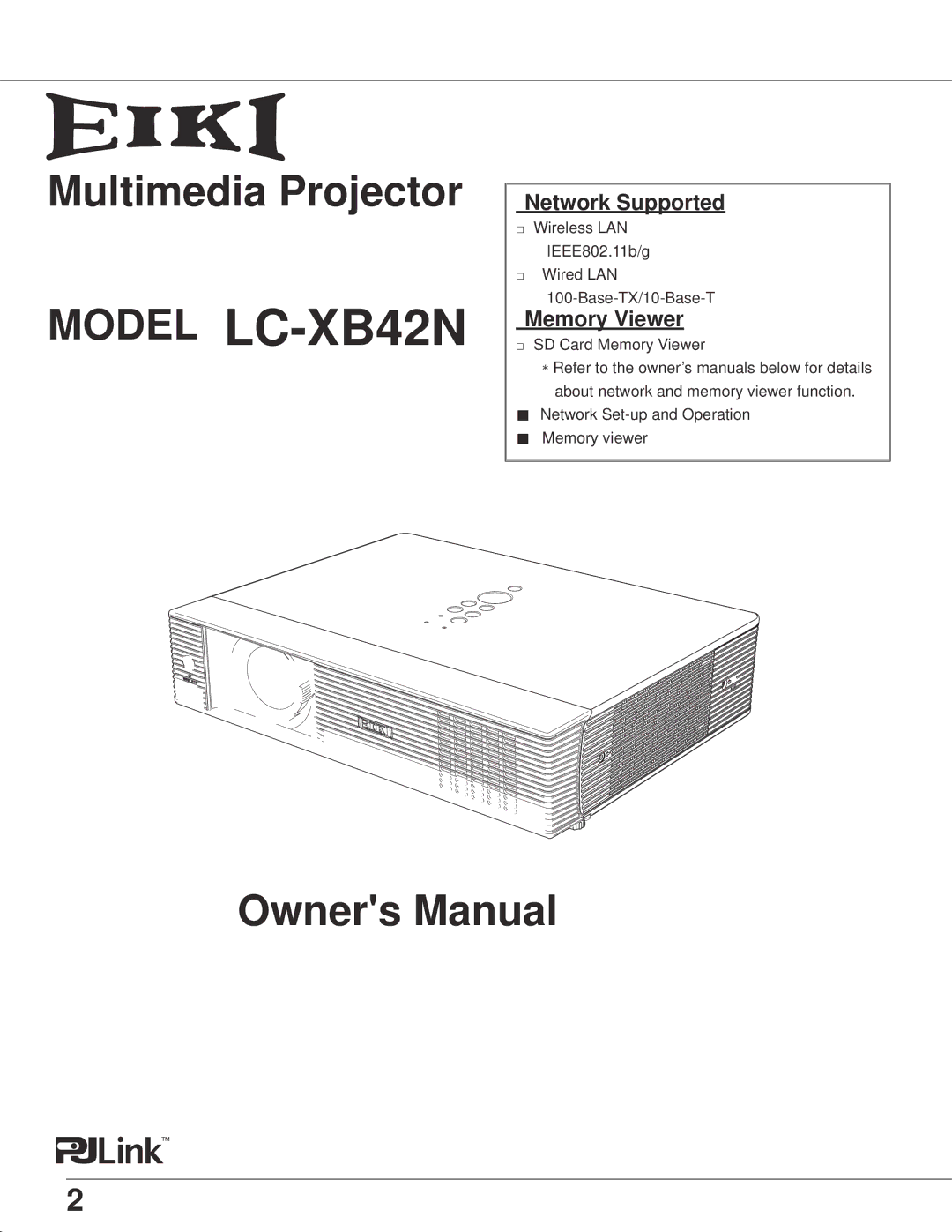 Eiki LC-XB42N owner manual 