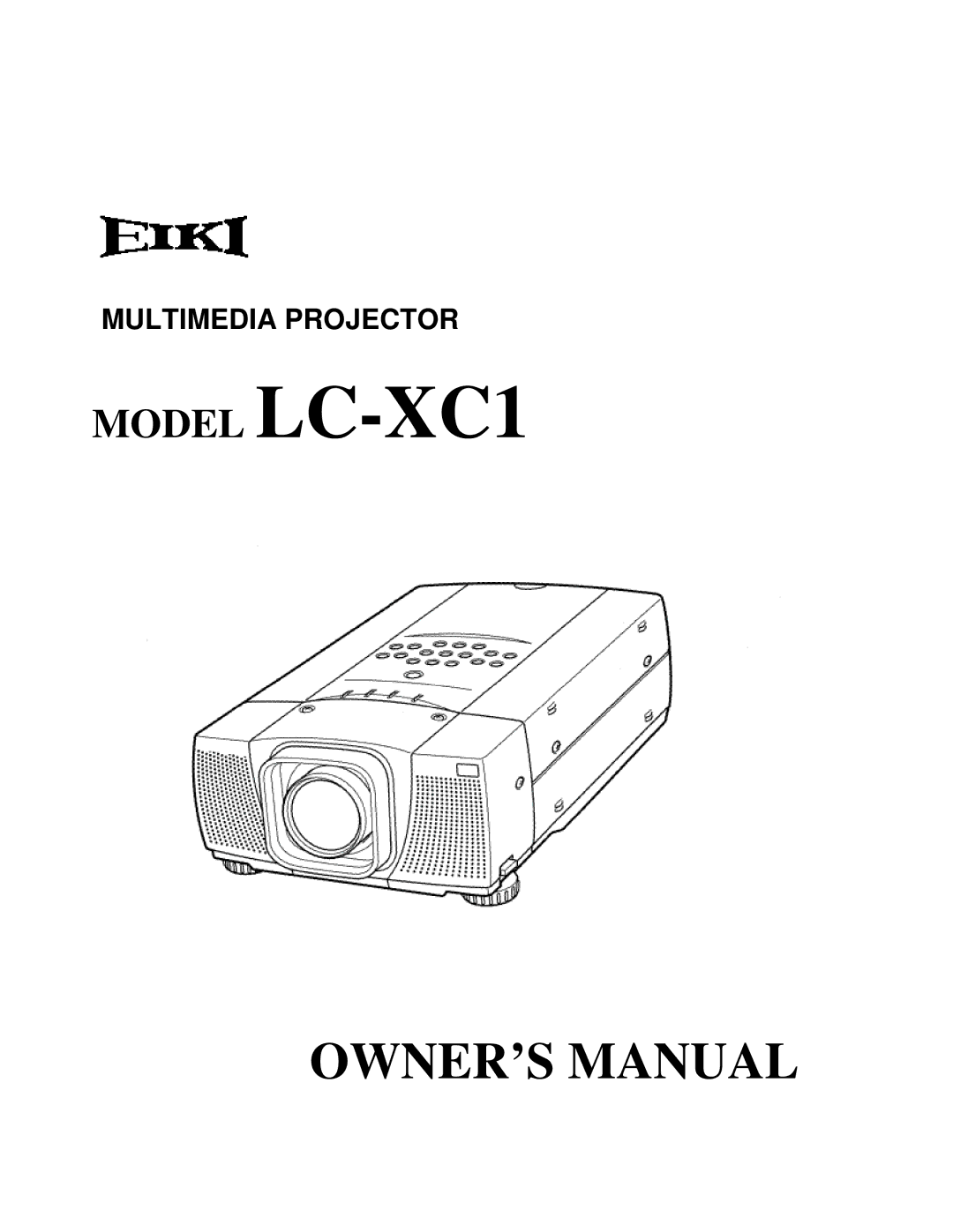 Eiki owner manual Model LC-XC1 