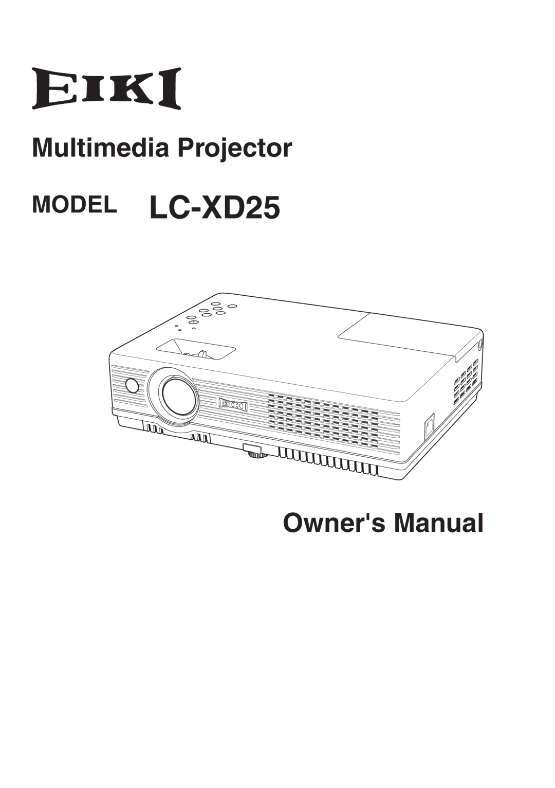 Eiki owner manual Model LC-XD25 