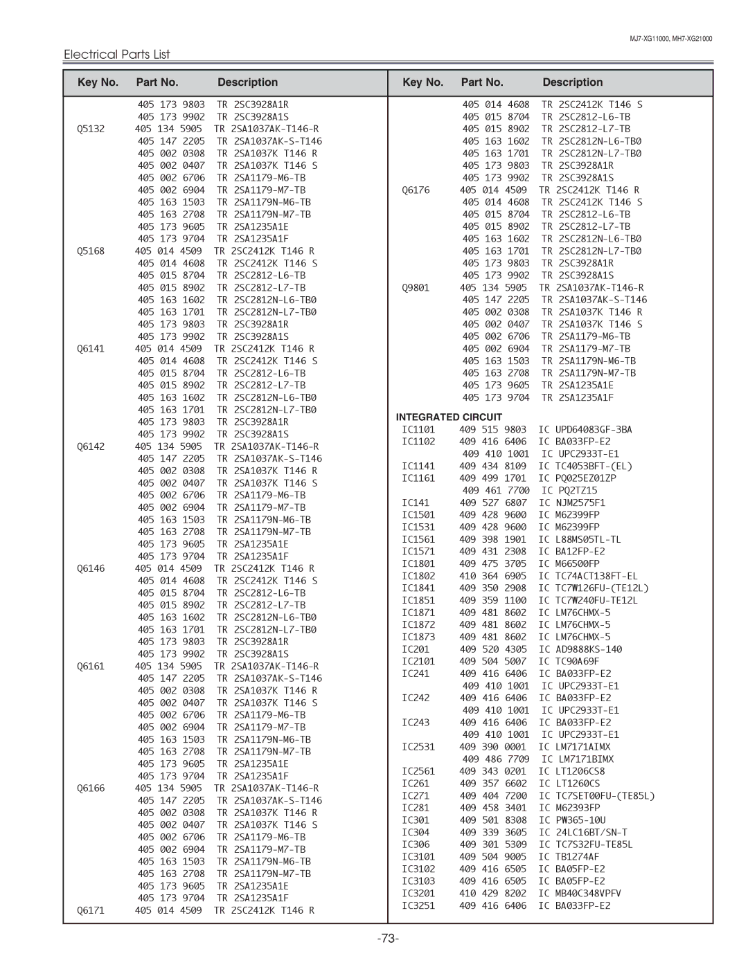 Eiki LC-XG210 service manual Integrated Circuit 