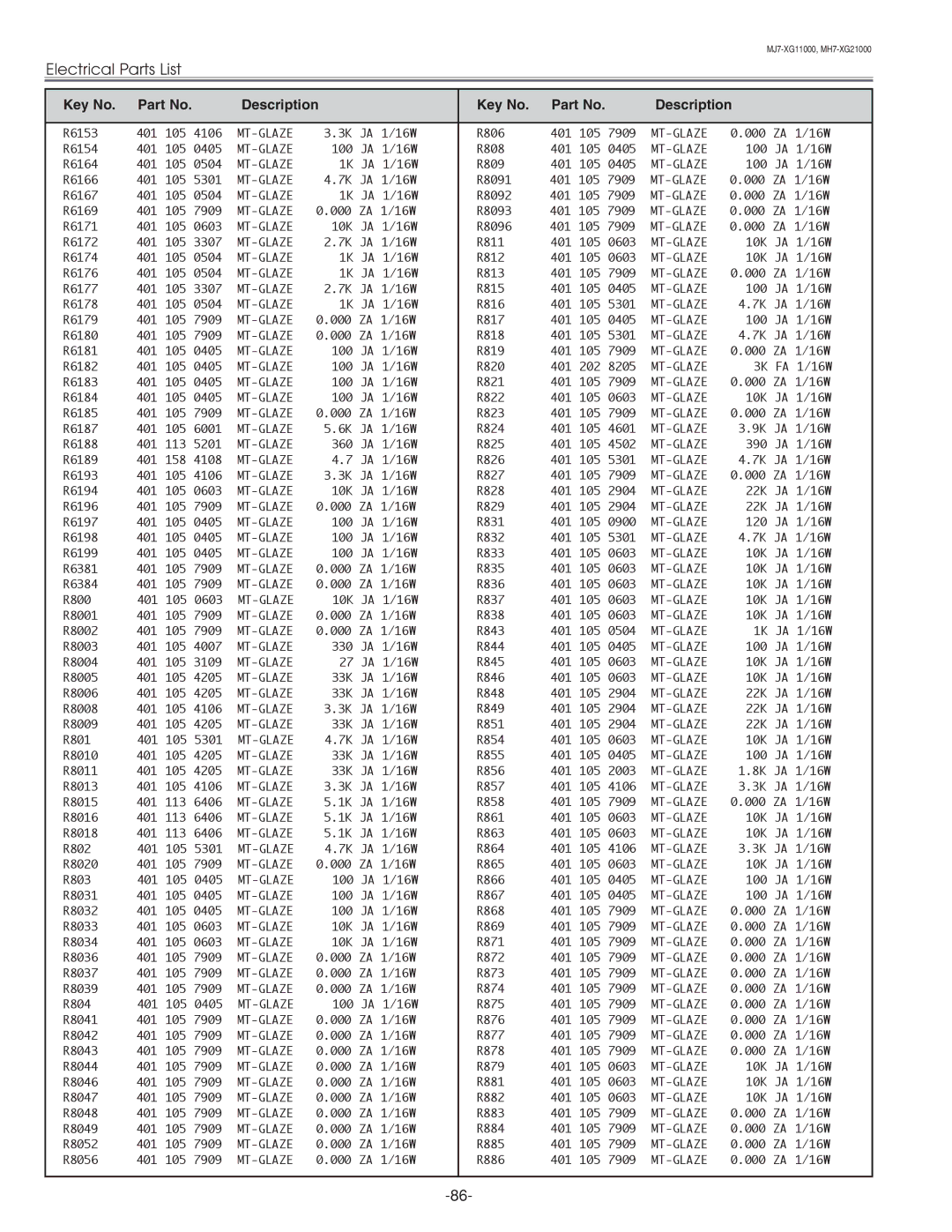 Eiki LC-XG210 service manual MT-GLAZE 3K FA 