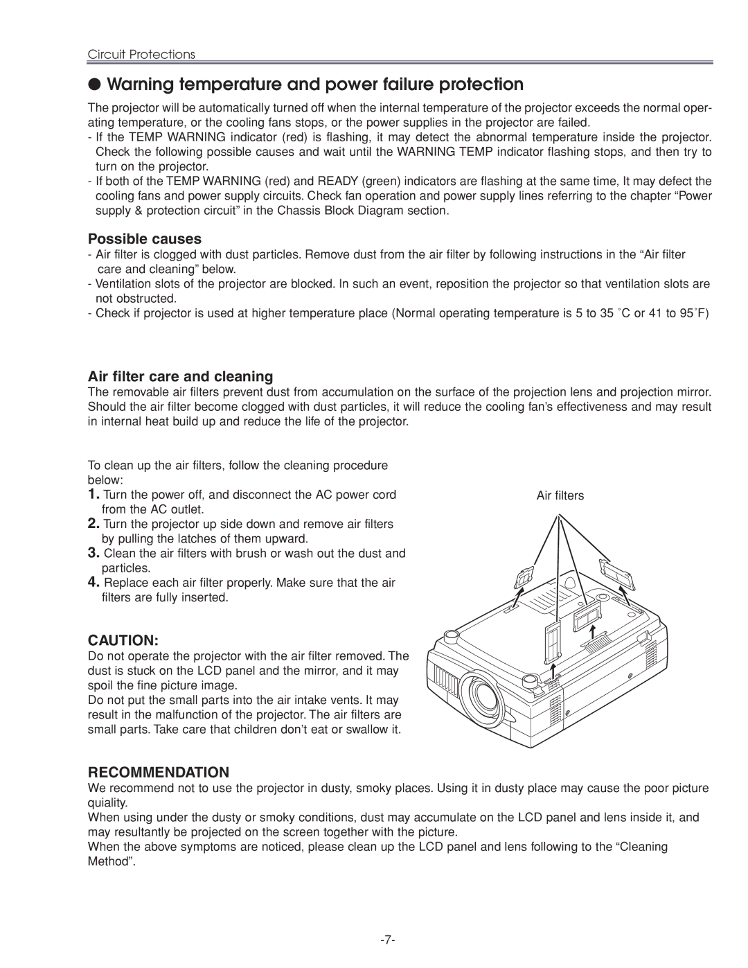 Eiki LC-XG210 service manual Recommendation 