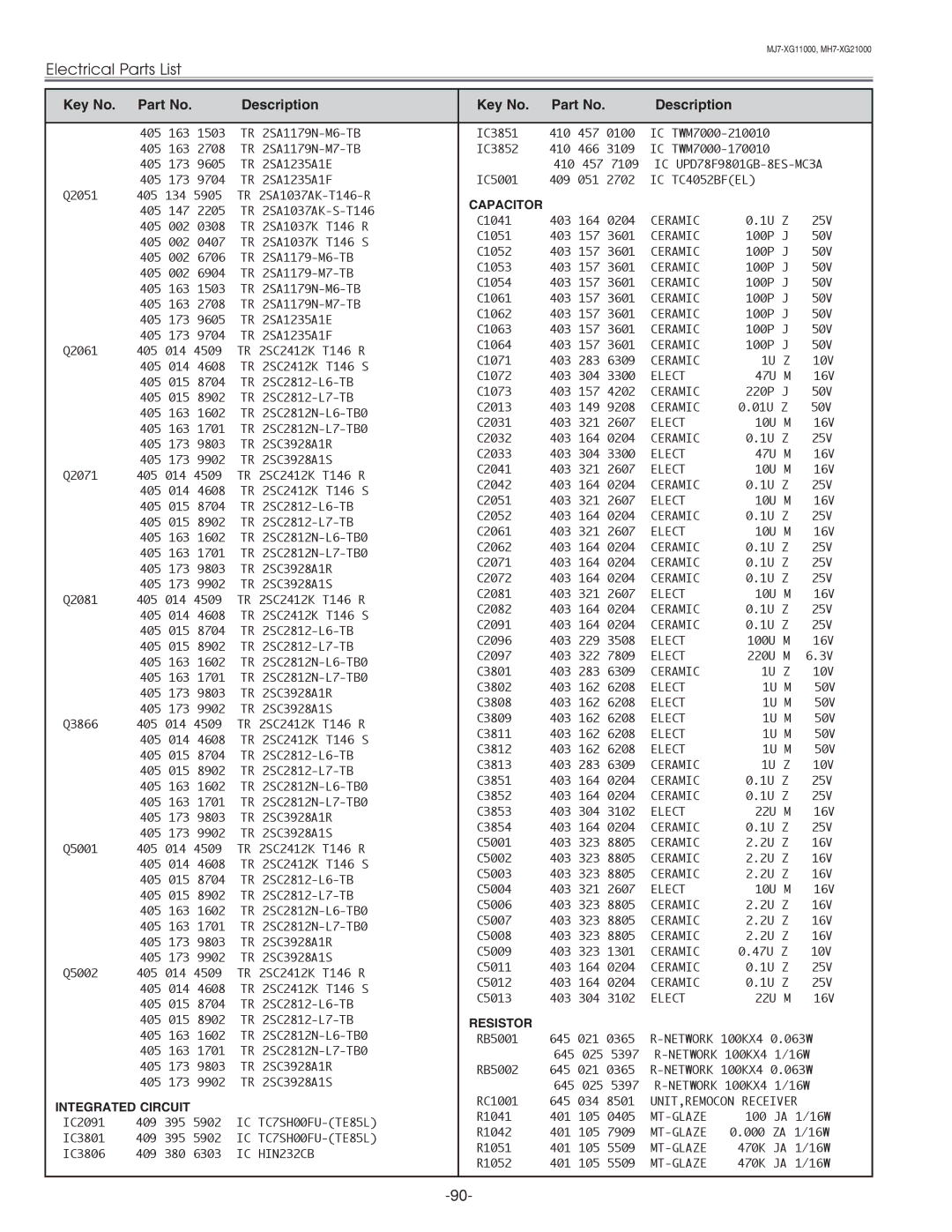 Eiki LC-XG210 service manual IC UPD78F9801GB-8ES-MC3A 