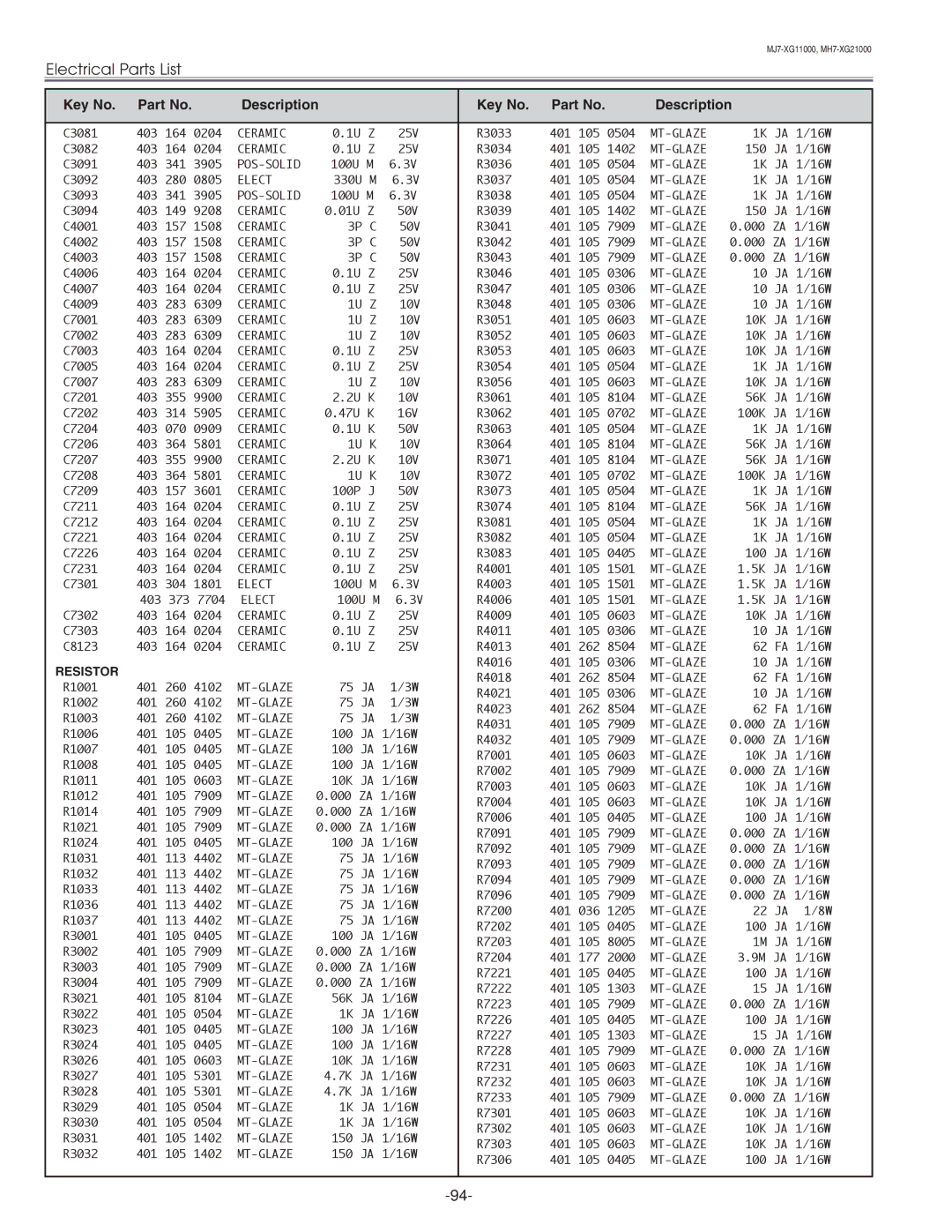 Eiki LC-XG210 service manual C3081 403 164 0204 