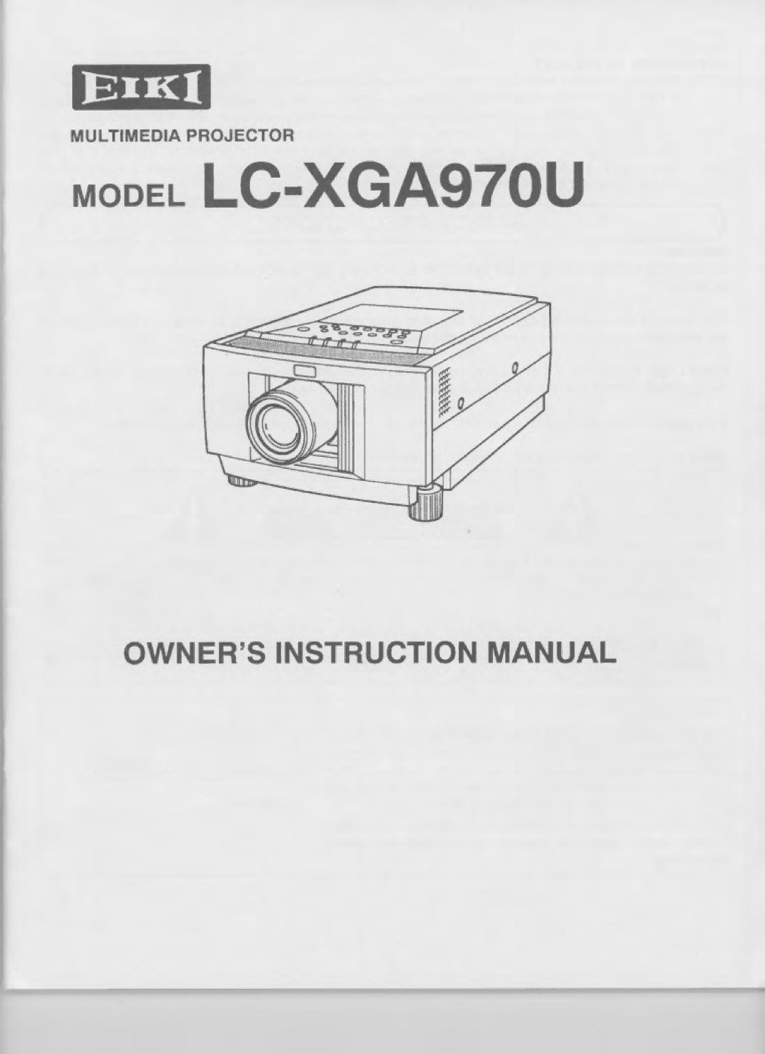 Eiki LC-XGA970U manual 