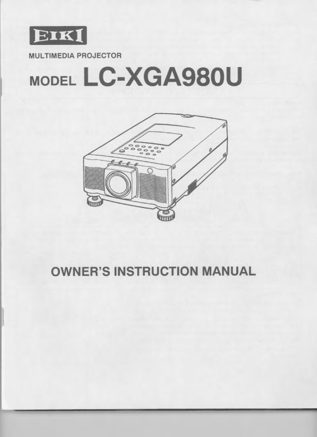 Eiki LC-XGA980U manual 