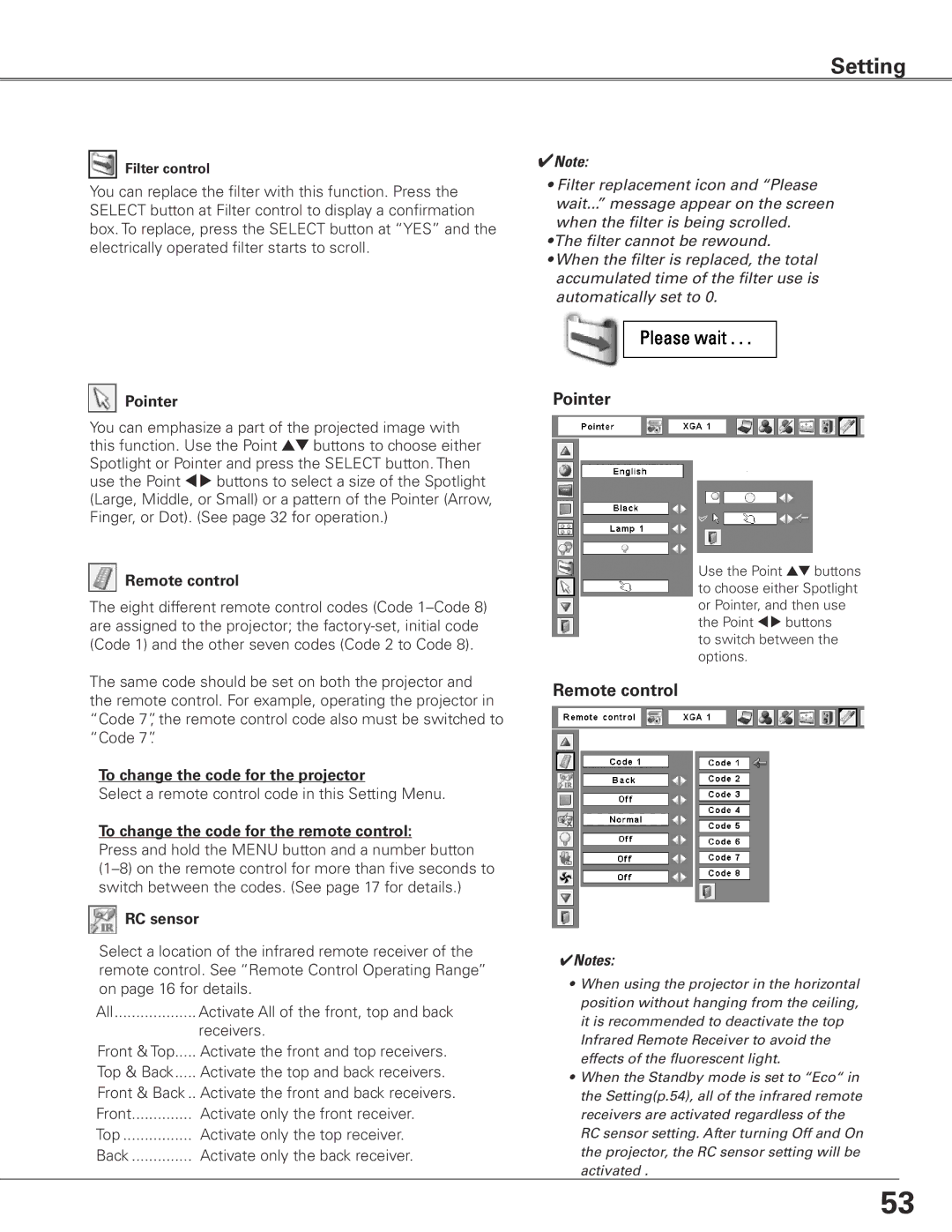 Eiki LC-XGC500 owner manual Pointer 