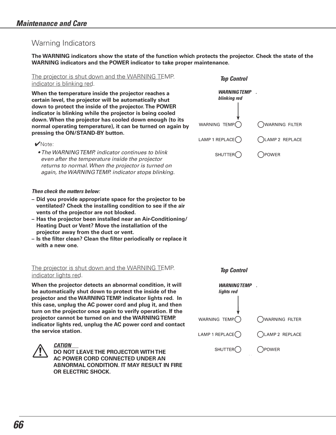 Eiki LC-XGC500 owner manual Then check the matters below 