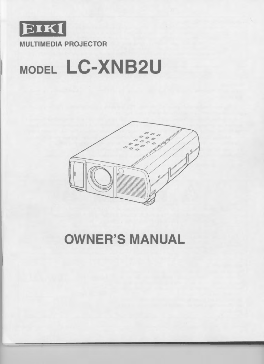 Eiki LC-XNB2U manual 