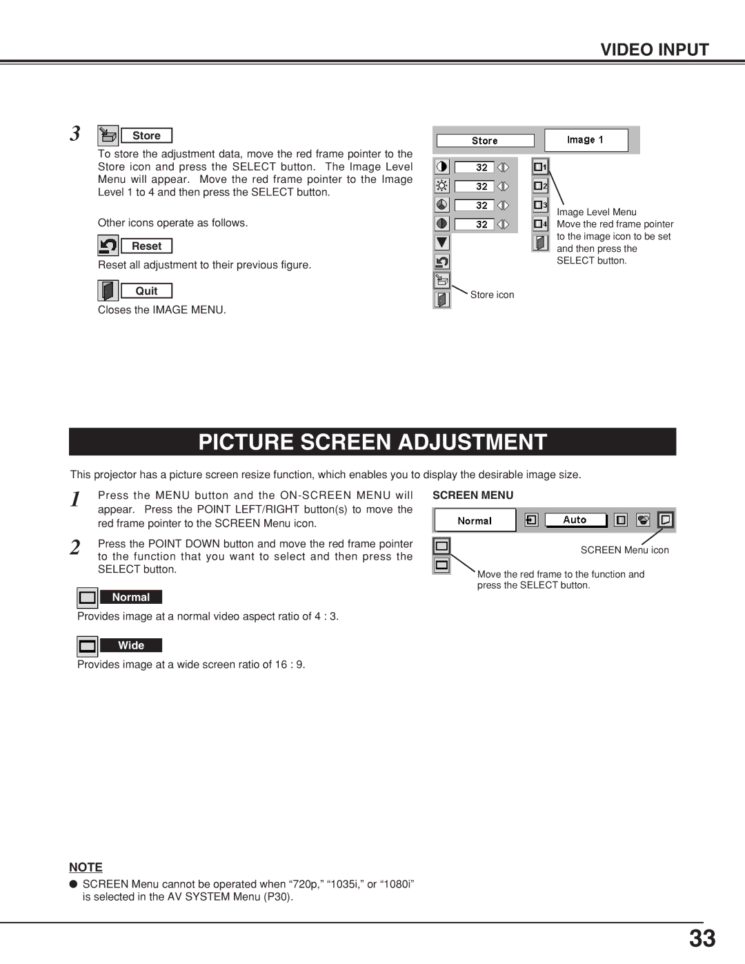 Eiki LC-XNB5M owner manual Provides image at a normal video aspect ratio of 4 