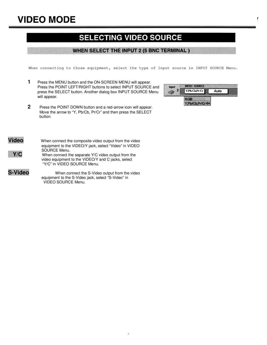 Eiki LC-XT1 instruction manual Video 