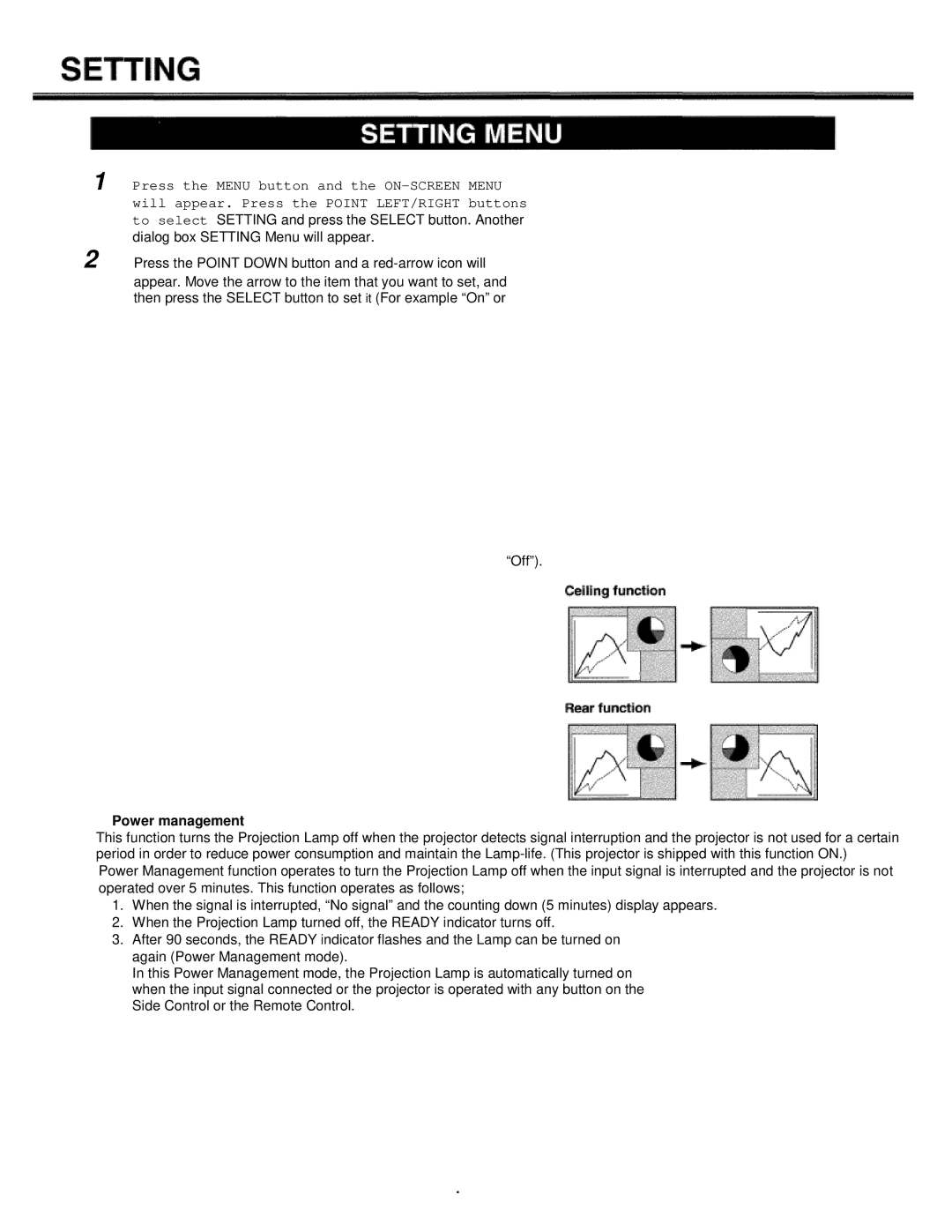 Eiki LC-XT1 instruction manual Power management 