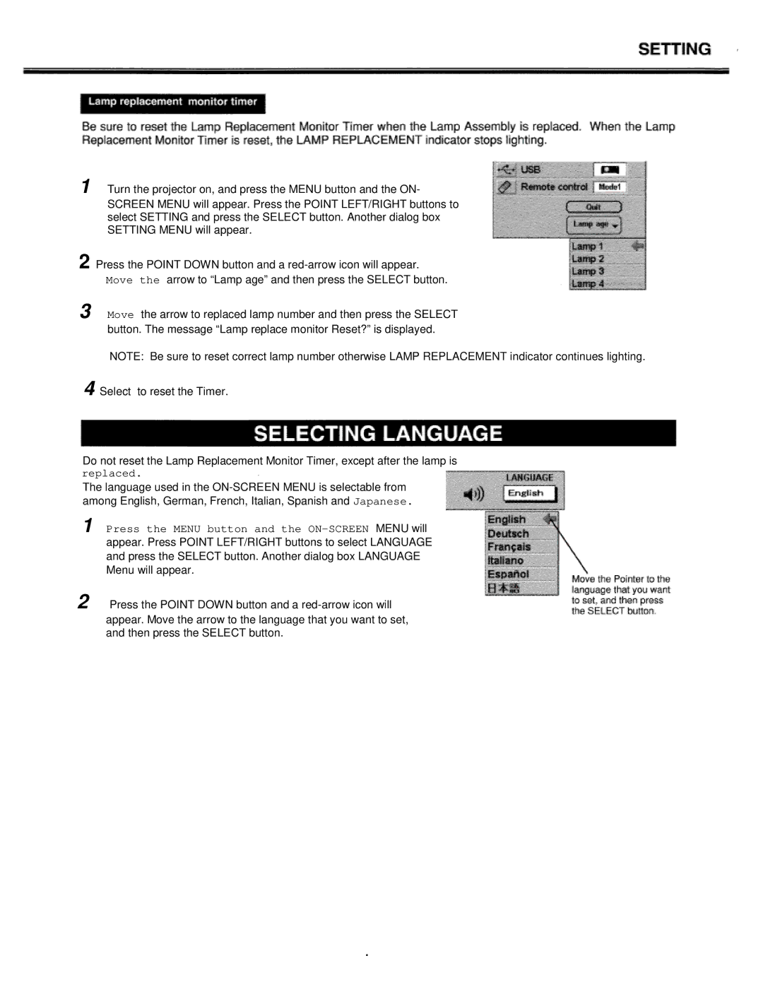 Eiki LC-XT1 instruction manual Replaced 