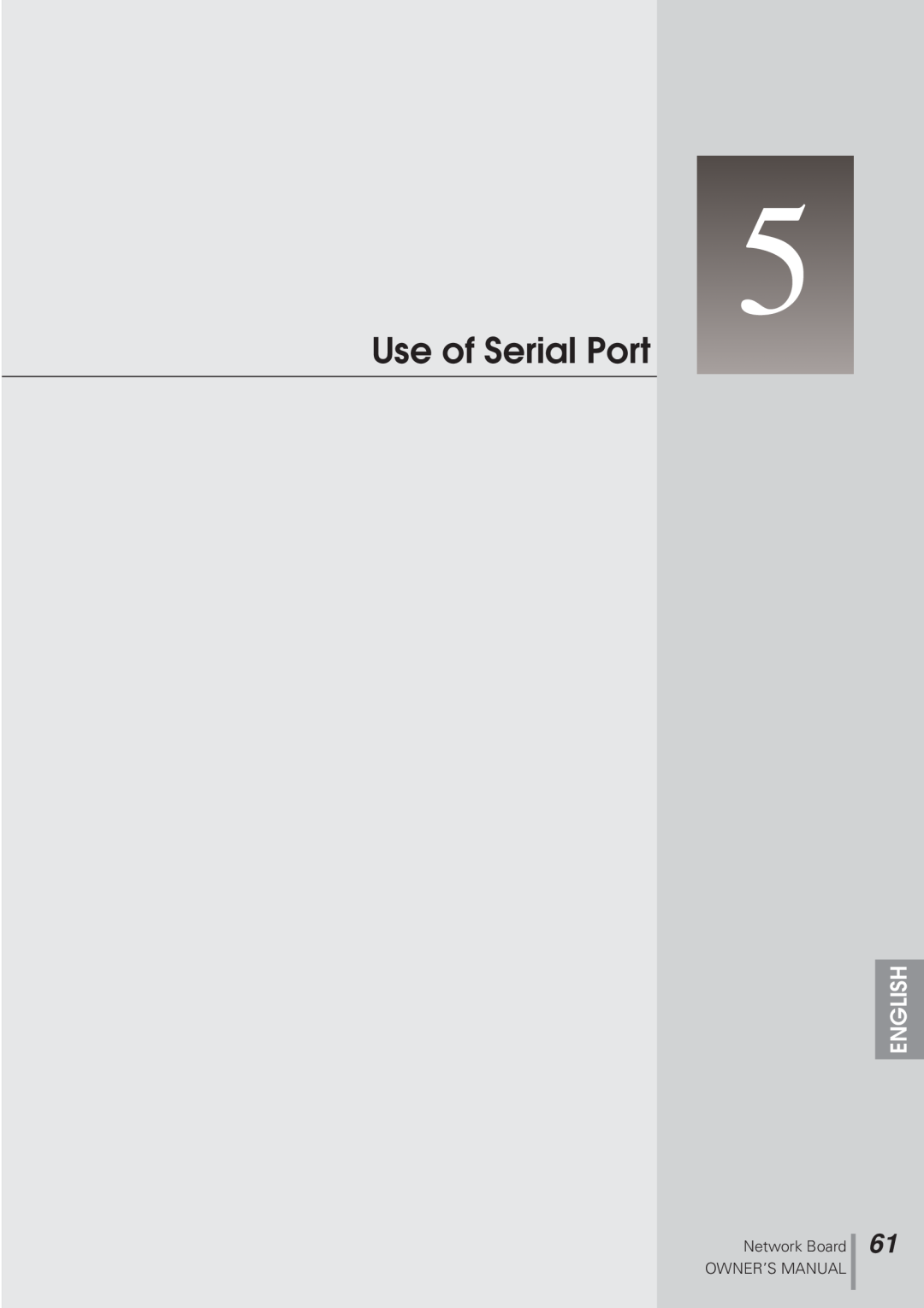 Eiki MD13NET owner manual Use of Serial Port, English 