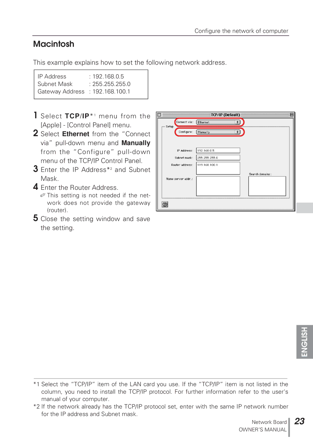 Eiki MD13NET owner manual Macintosh 