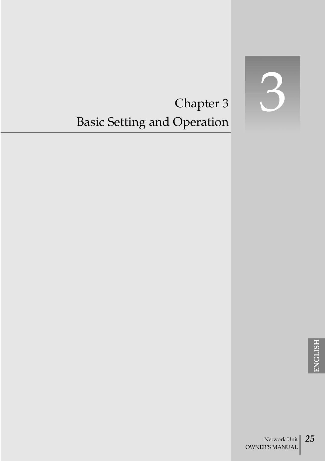 Eiki PjNET-20 owner manual Chapter Basic Setting and Operation 