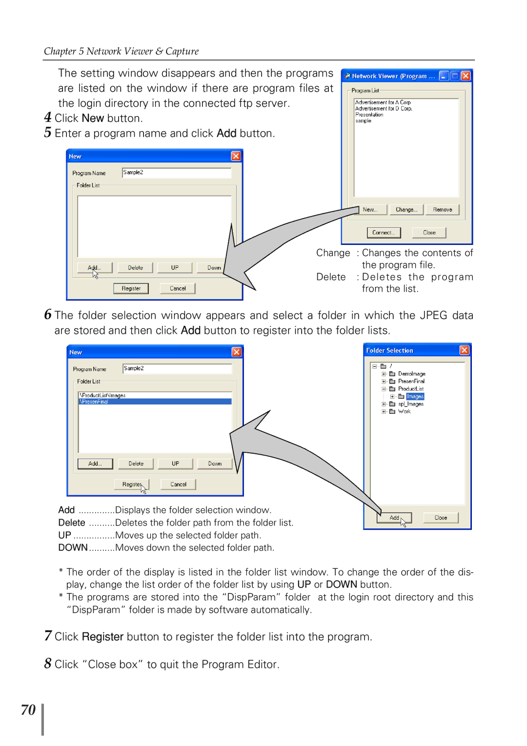 Eiki PjNET-20 owner manual Click New button Enter a program name and click Add button 