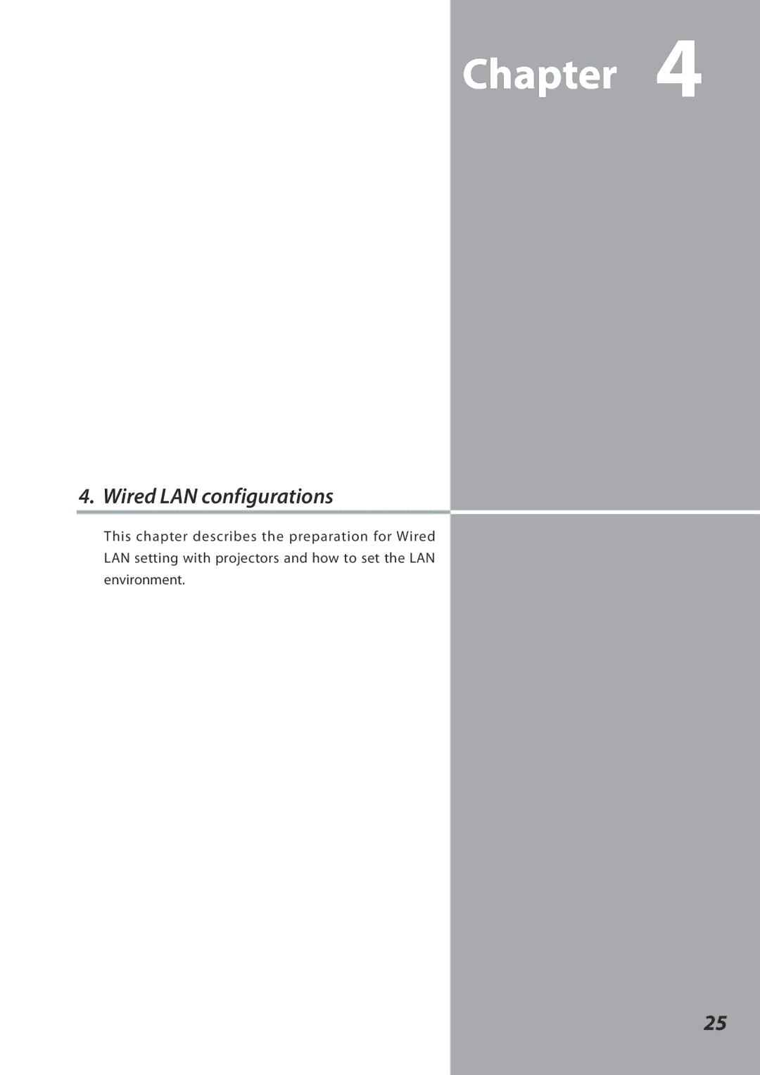 Eiki QXXAVC922---P owner manual Wired LAN configurations 