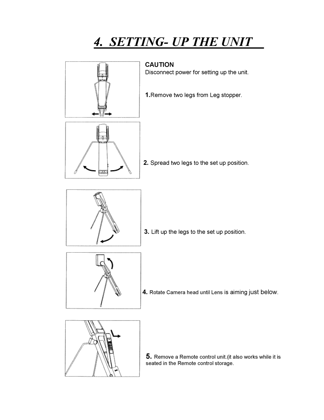 Eiki V-2500 instruction manual SETTING- UP the Unit 