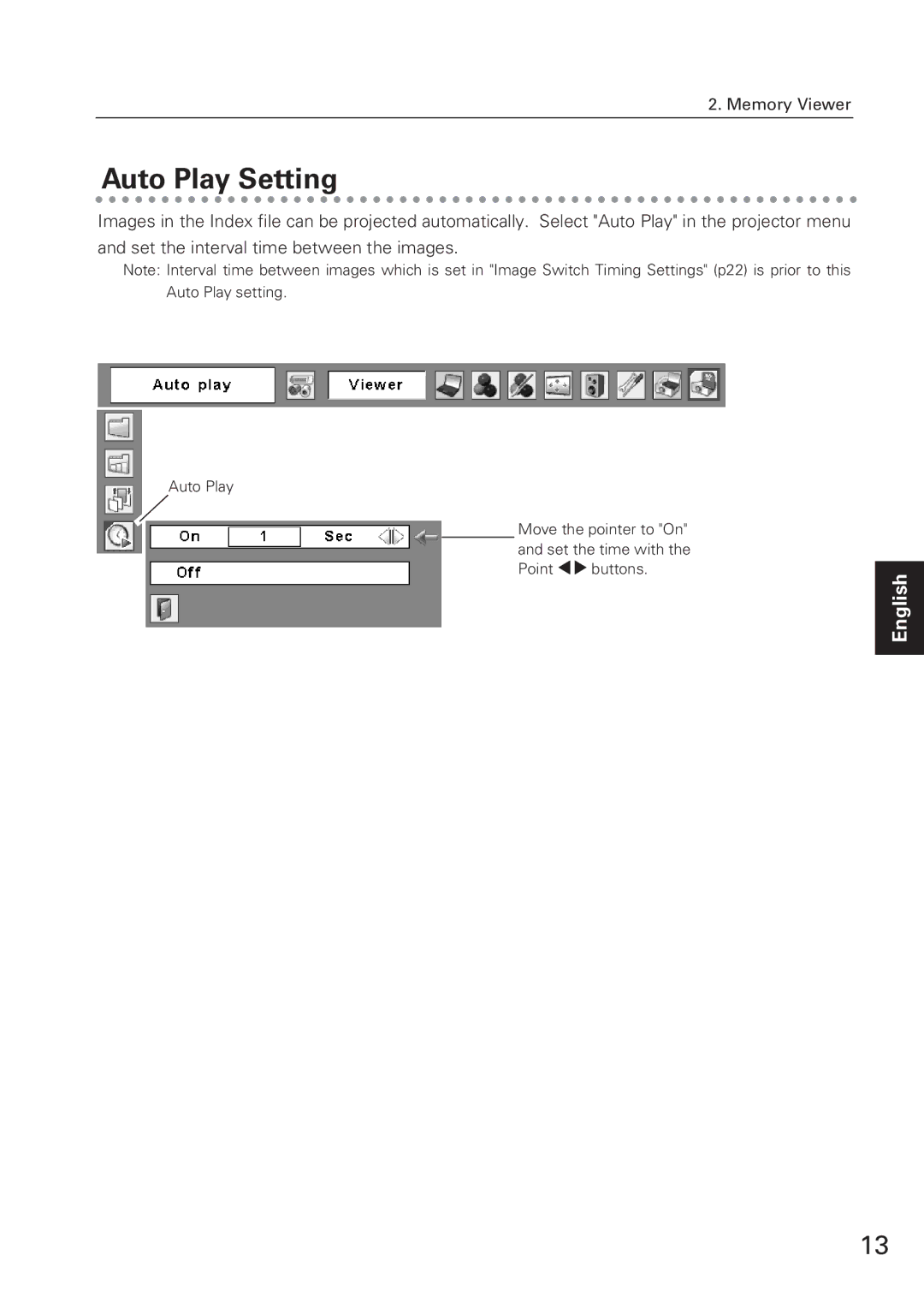 Eiki WL-10 owner manual Auto Play Setting 