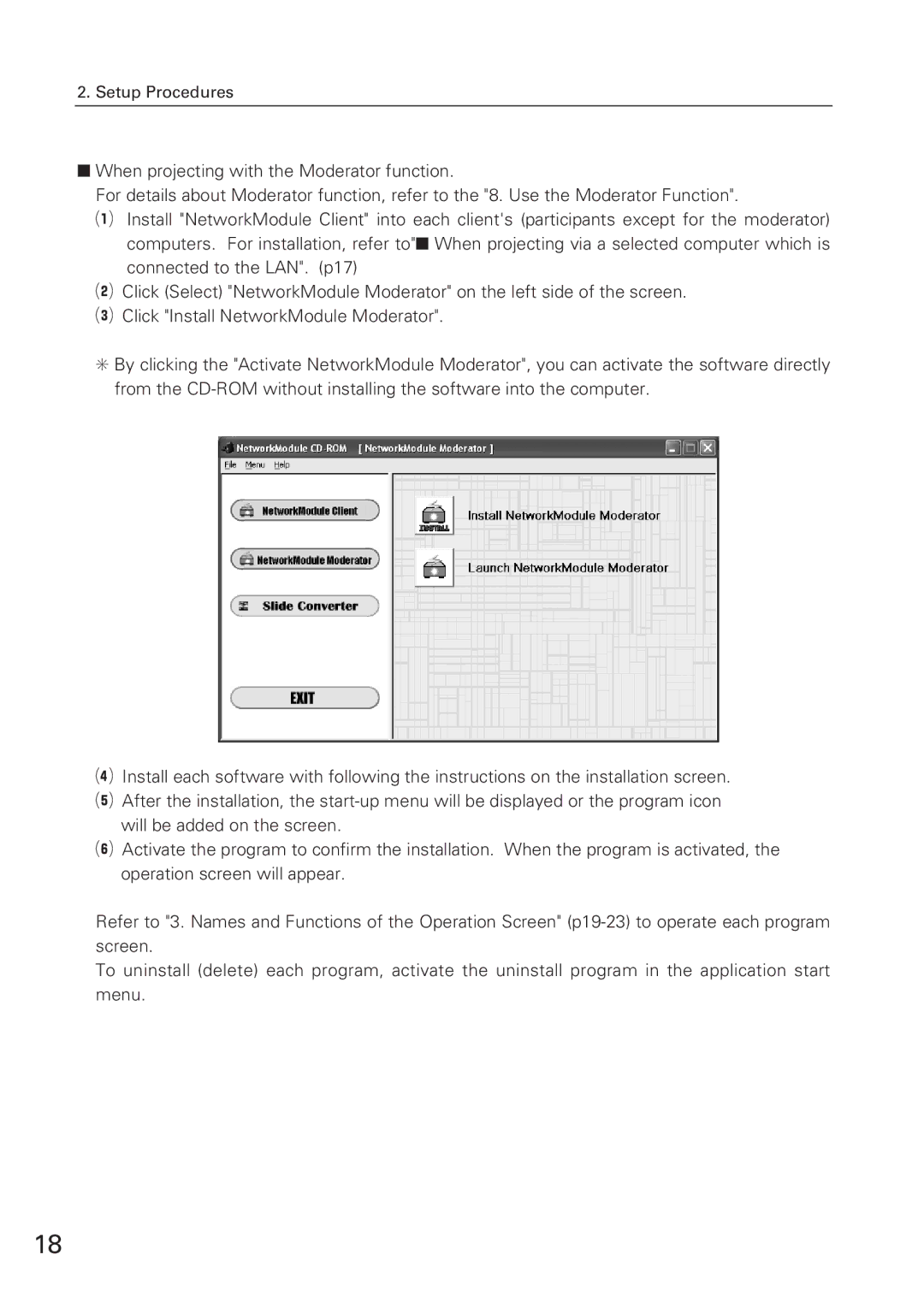 Eiki XG-705A owner manual Setup Procedures 