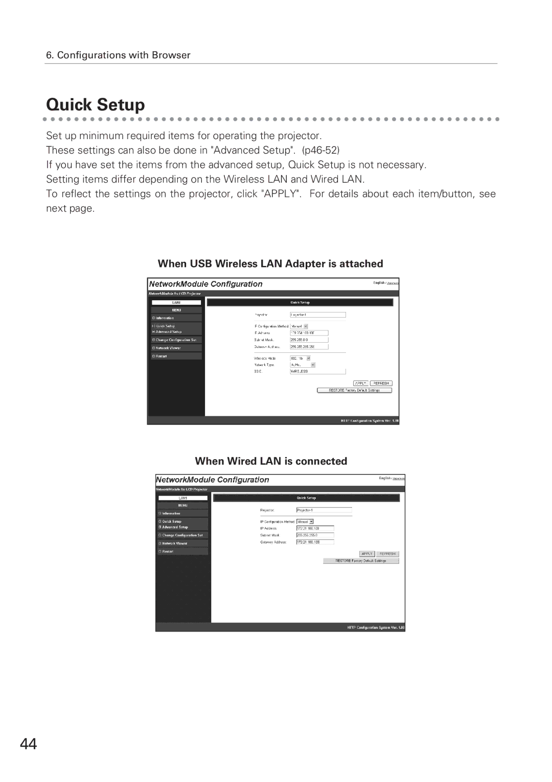 Eiki XG-705A owner manual Quick Setup 