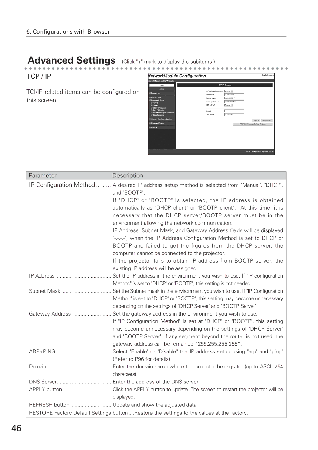 Eiki XG-705A owner manual Tcp / Ip 