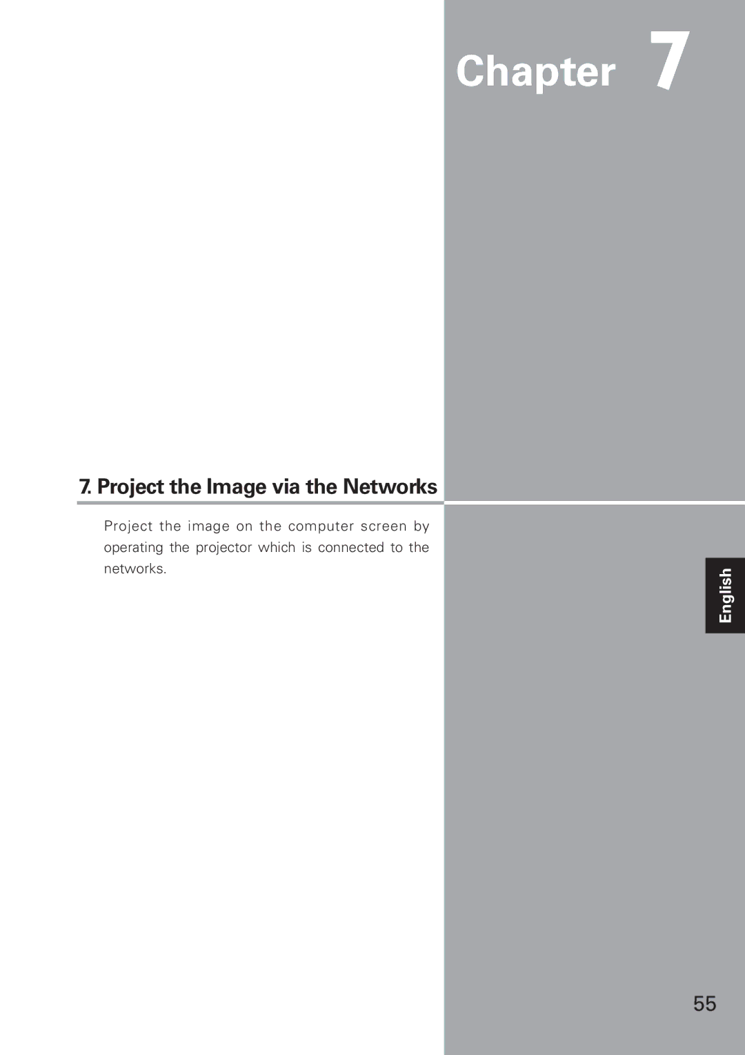 Eiki XG-705A owner manual Project the Image via the Networks 