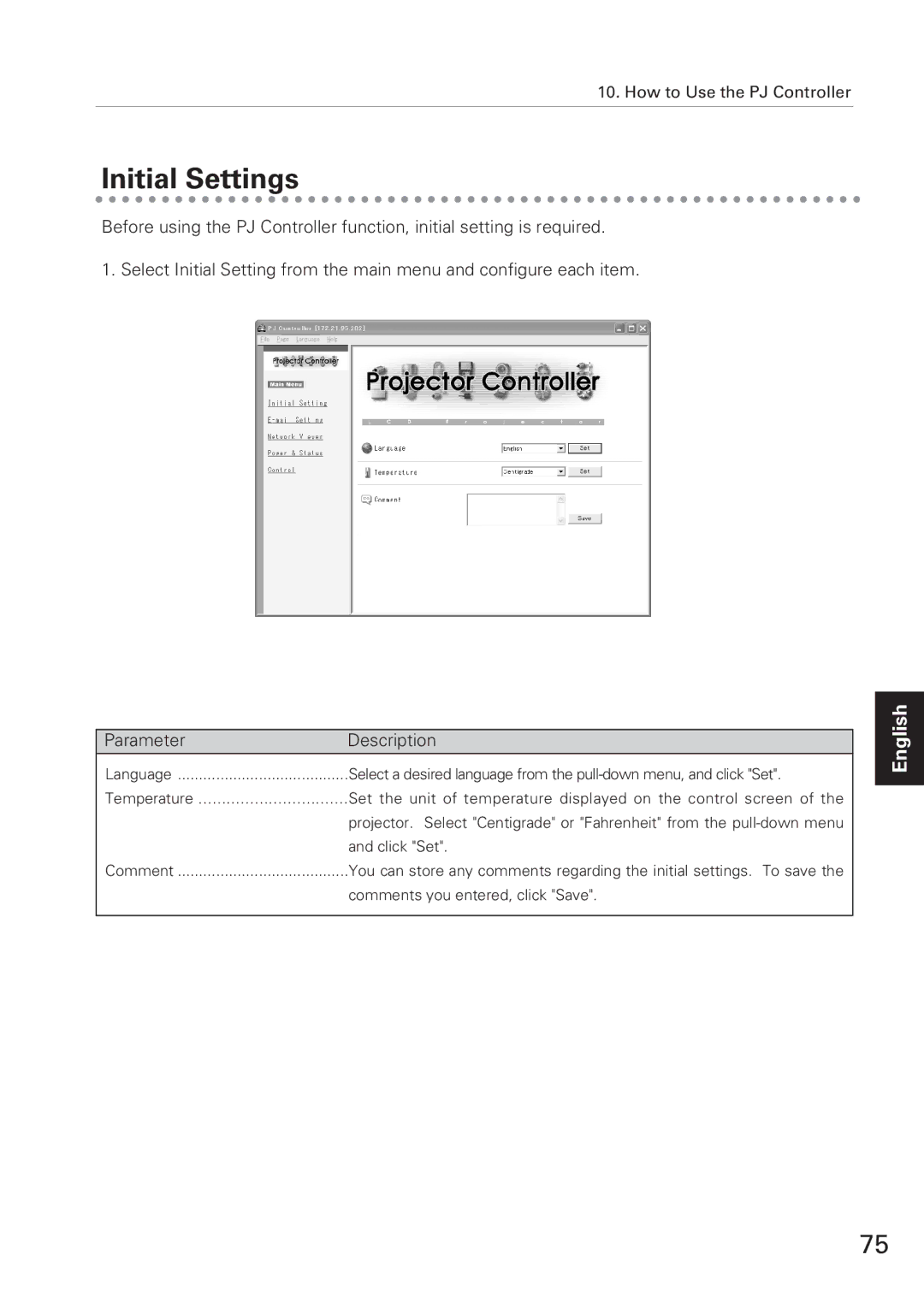 Eiki XG-705A owner manual Initial Settings 