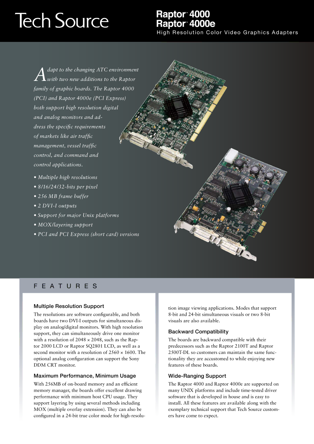 Eizo 4000e manual Multiple Resolution Support, Maximum Performance, Minimum Usage, Backward Compatibility 