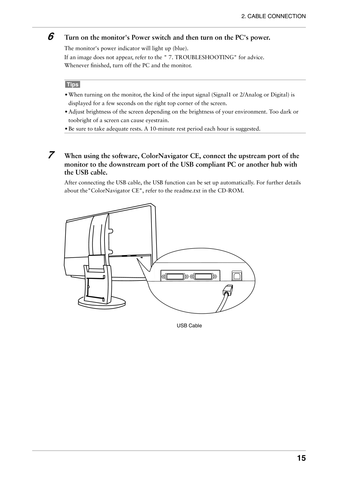 Eizo CE210W, CE240W user manual USB Cable 