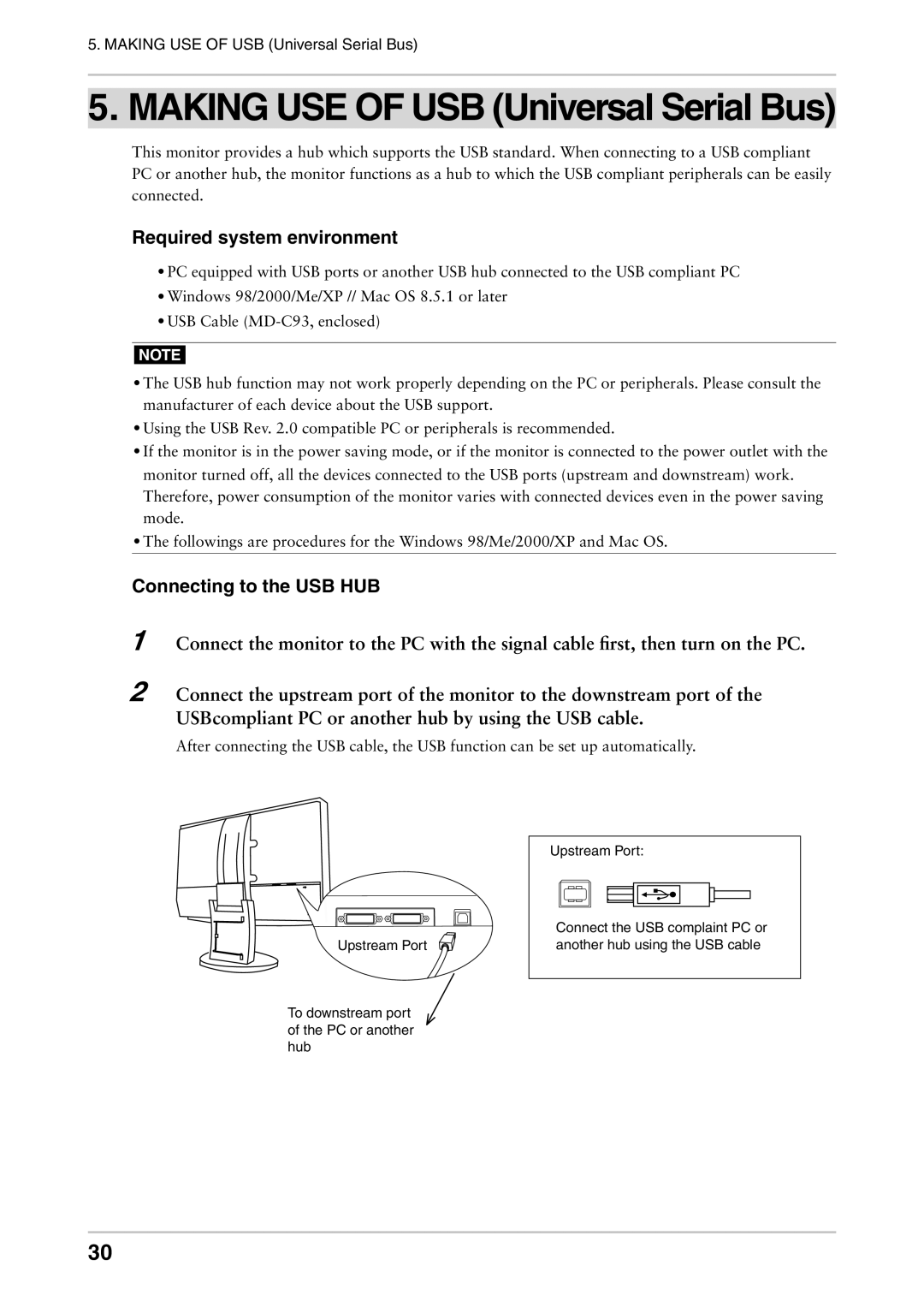 Eizo CE240W, CE210W user manual Making USE of USB Universal Serial Bus, Required system environment 