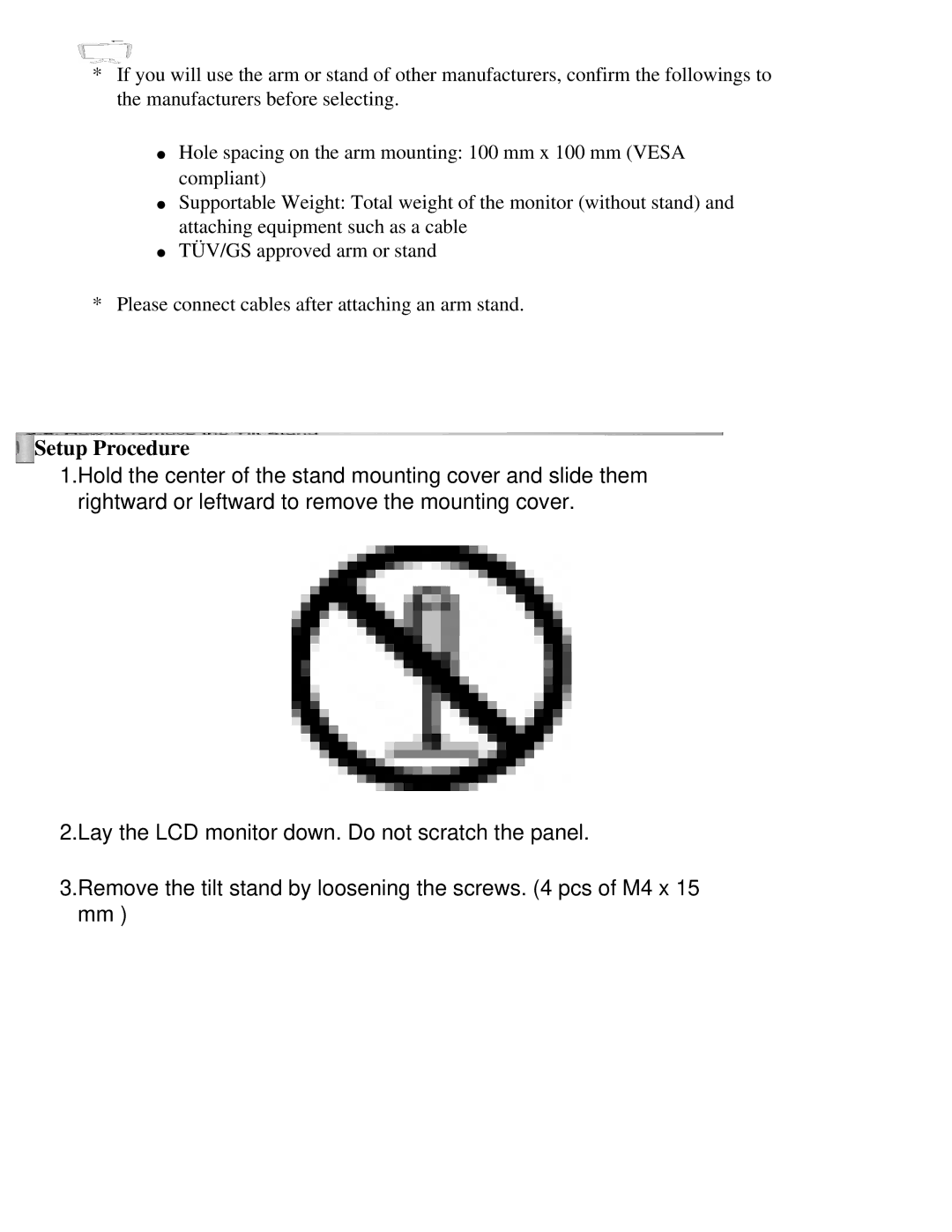 Eizo CG211 manual Setup Procedure 