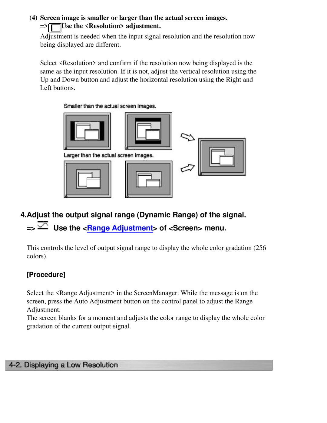 Eizo CG211 manual Procedure 