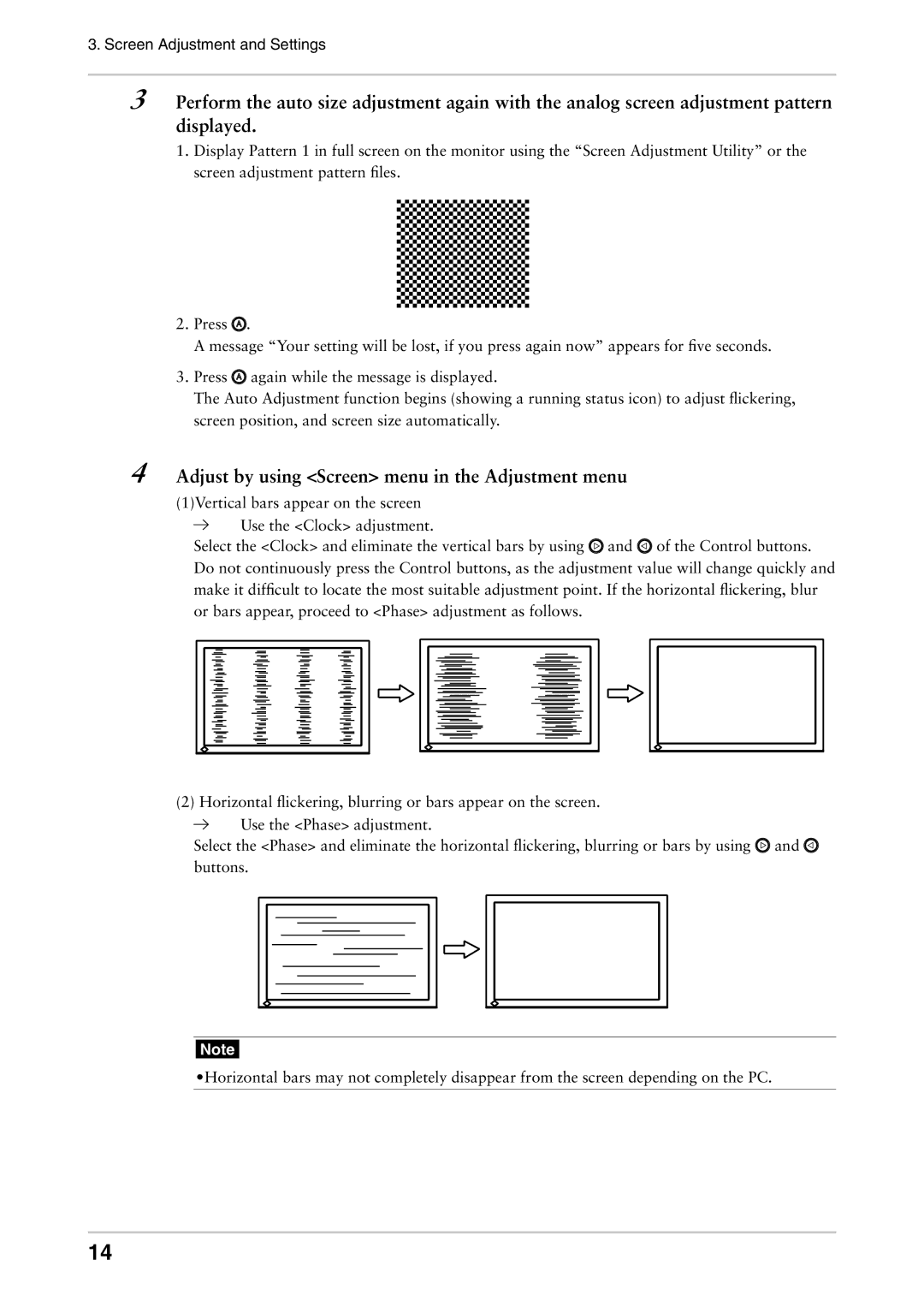 Eizo CG222W manual Adjust by using Screen menu in the Adjustment menu 