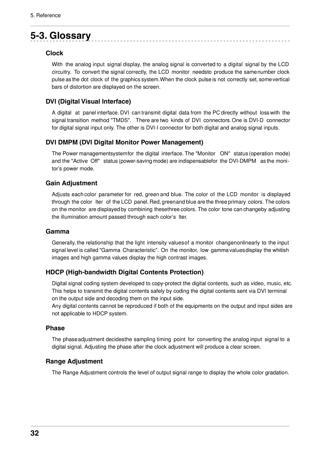 Eizo CG222W manual Glossary 