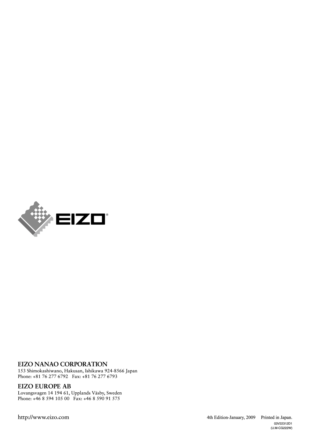 Eizo CG222W manual 