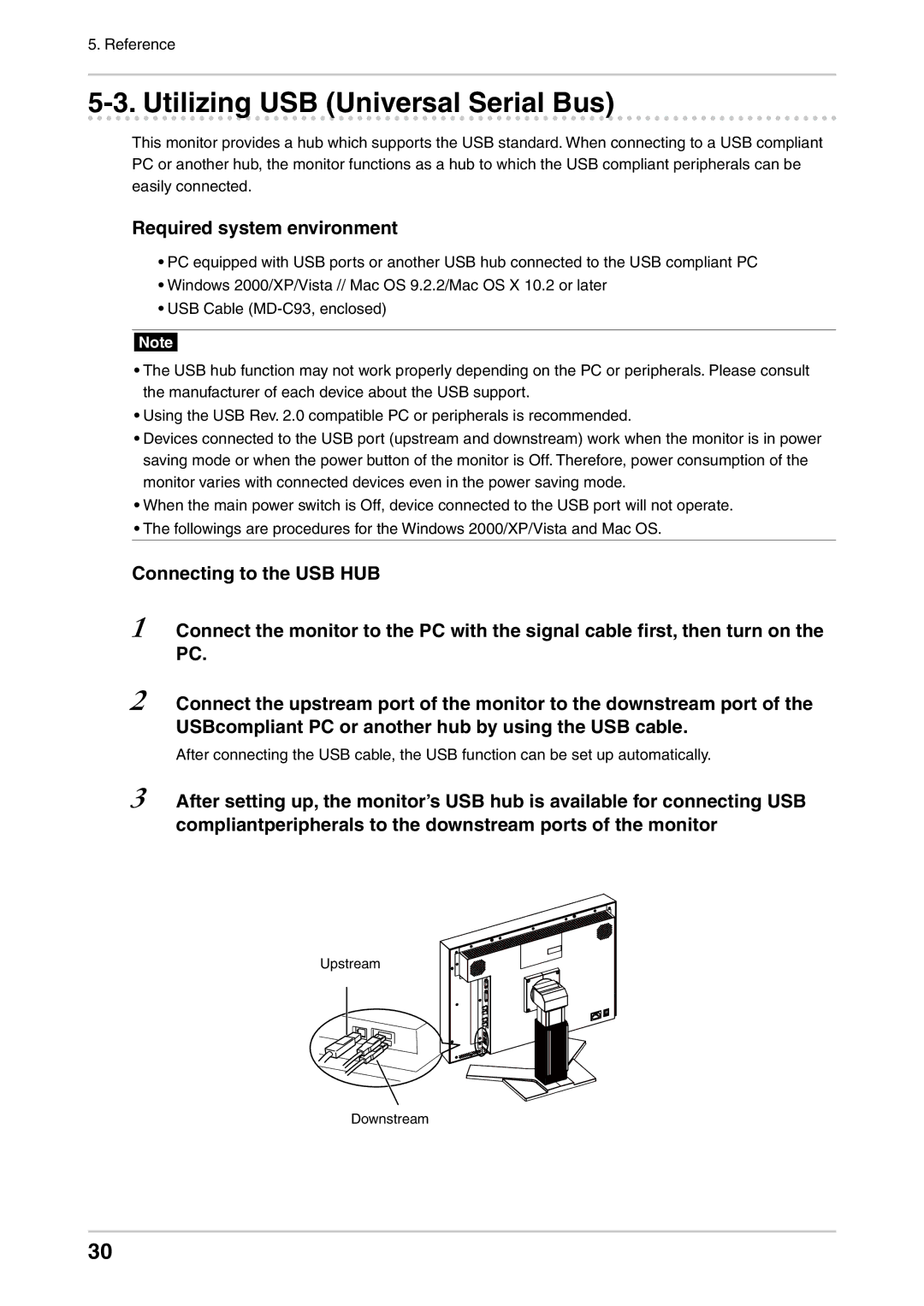 Eizo CG232W manual Utilizing USB Universal Serial Bus, Required system environment 