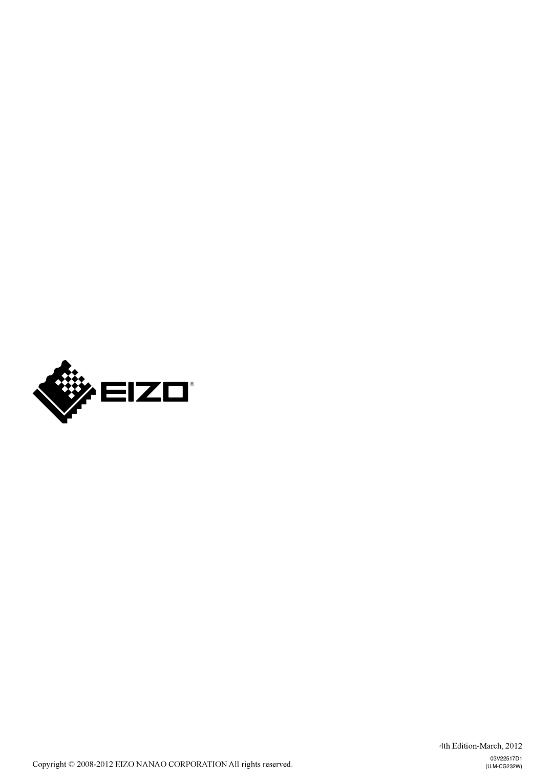 Eizo manual 03V22517D1 U.M-CG232W 