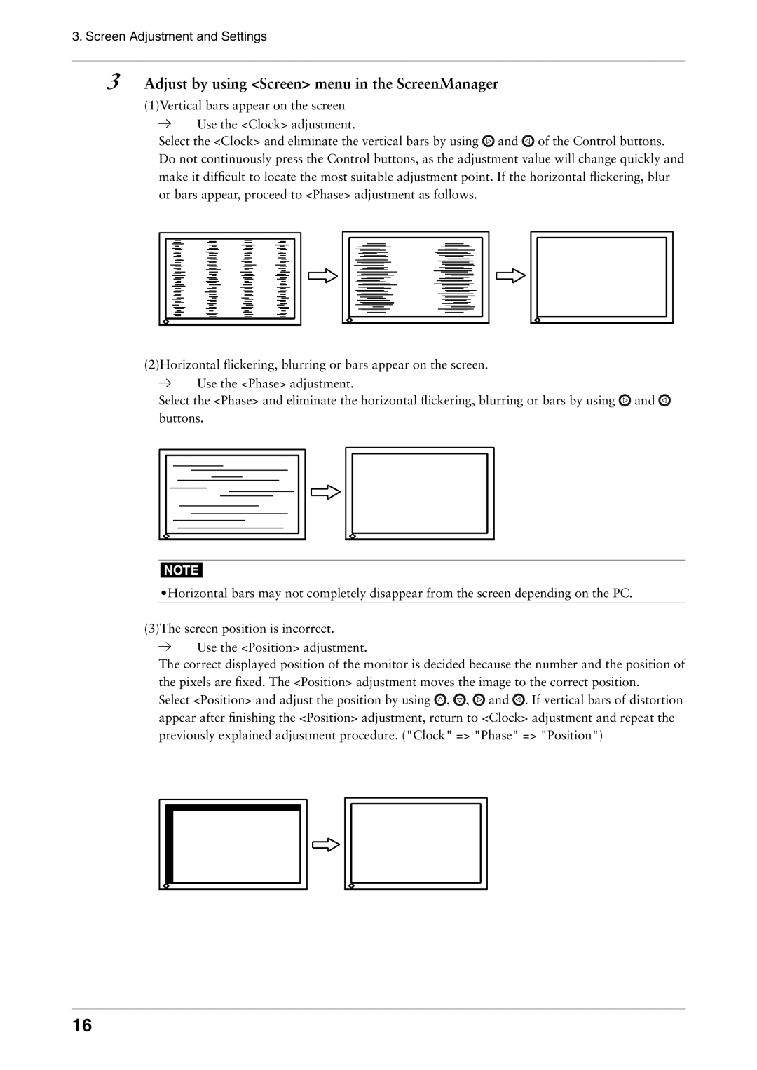 Eizo CG241W manual Adjust by using Screen menu in the ScreenManager 