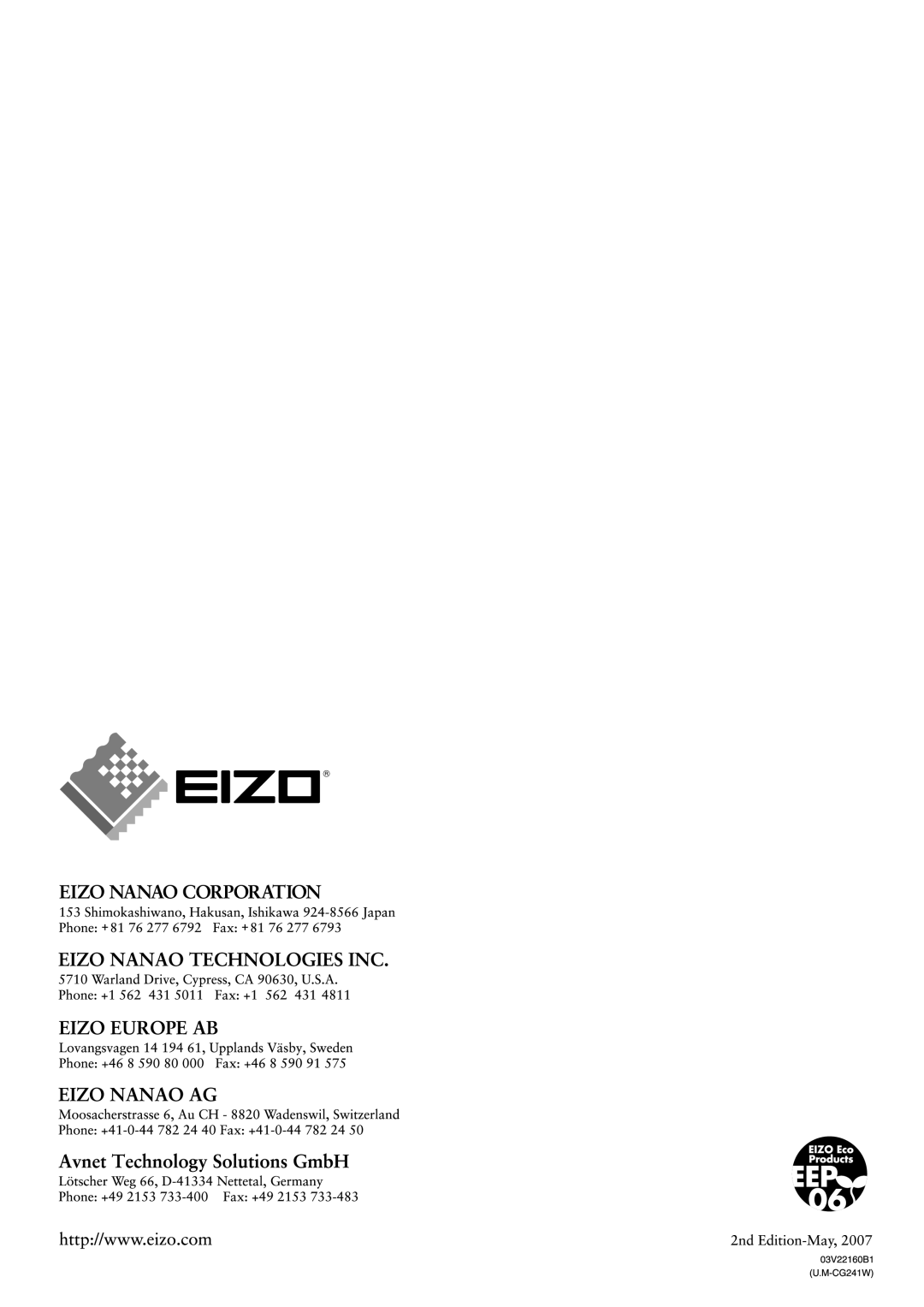 Eizo CG241W manual 