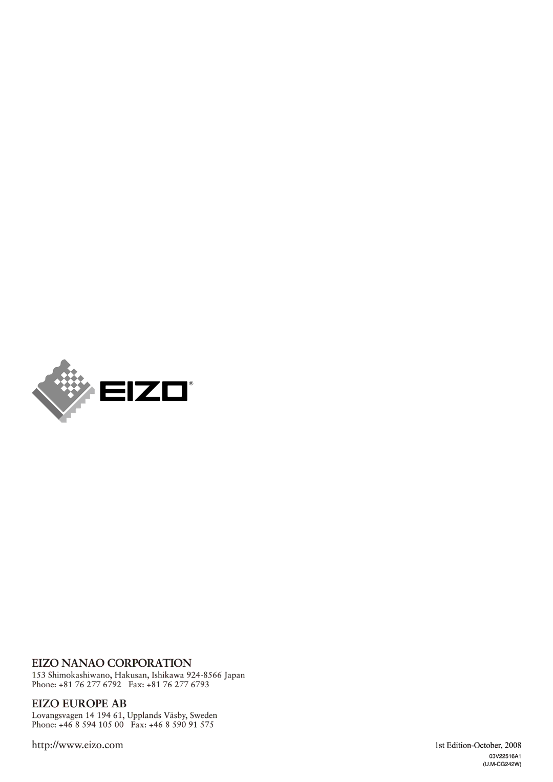 Eizo CG242W user manual 