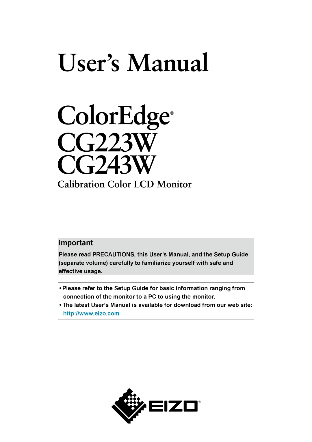 Eizo CG223W, CG243W user manual 