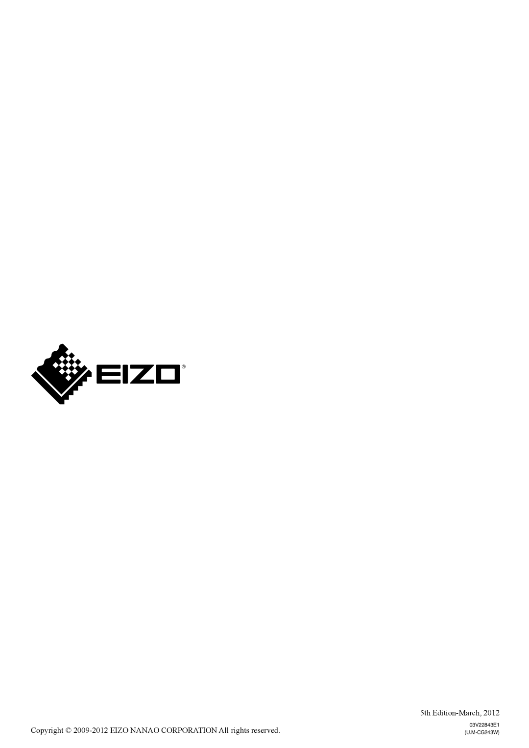 Eizo CG223W user manual 03V22843E1 U.M-CG243W 