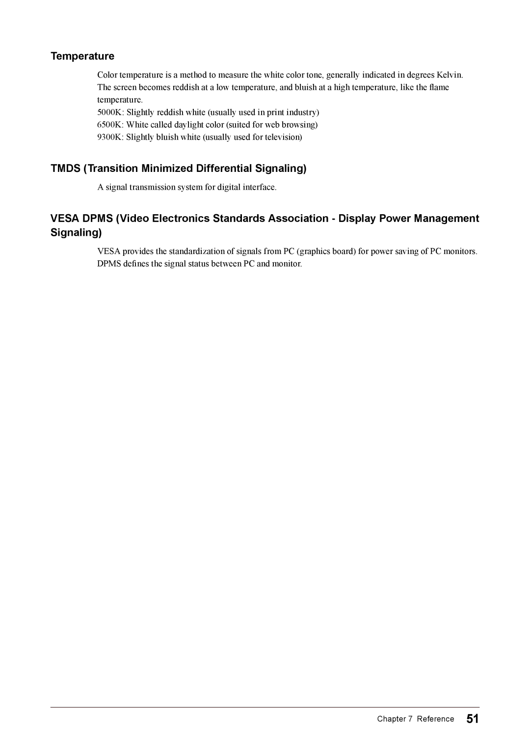 Eizo CG245W user manual Temperature, Tmds Transition Minimized Differential Signaling 