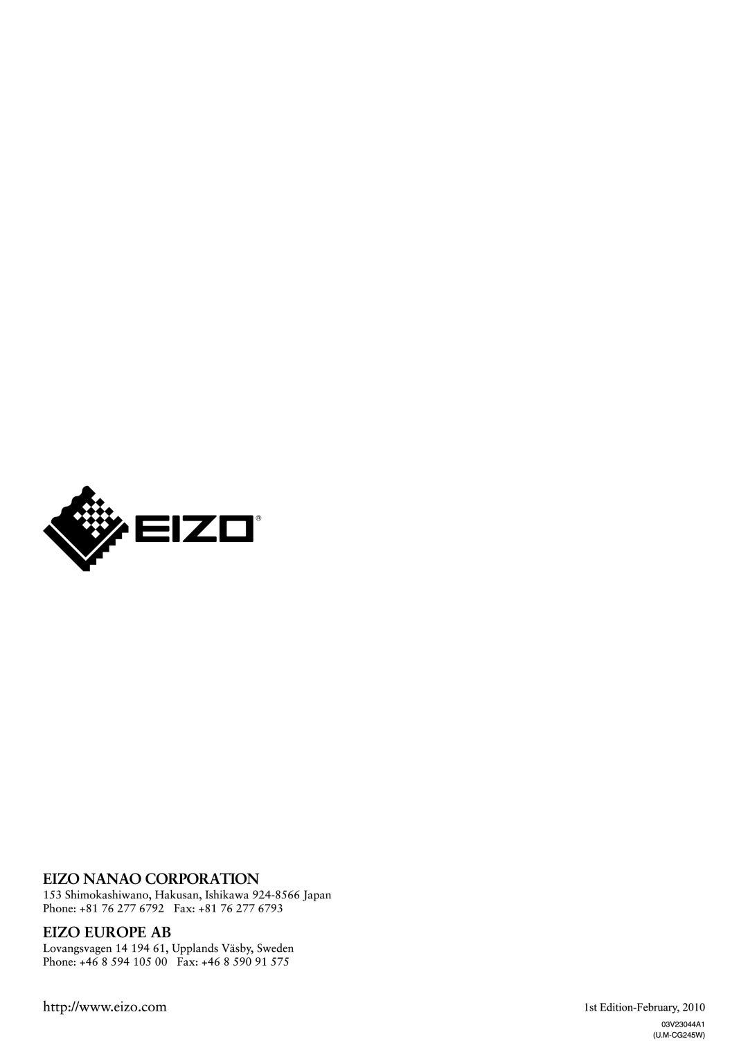 Eizo CG245W user manual 